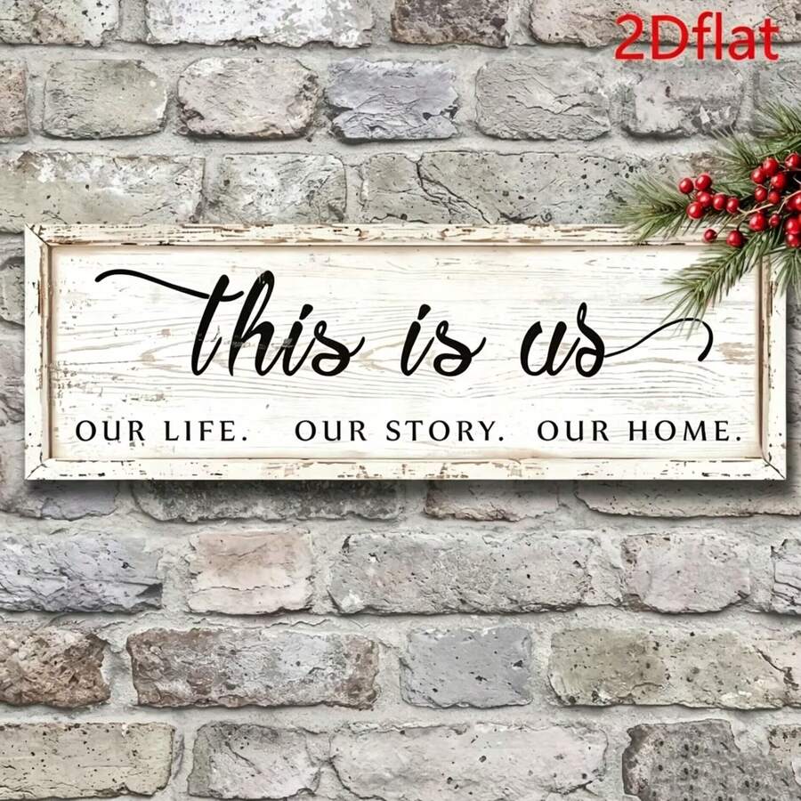 This Home, Our Warm Moments - Wooden Decorative Sign, Home Decor, Farmhouse Style Inspirational Art, Multi-Functional Room Decoration, English Text, Christmas And Holiday Gift - Rose Gold - View 1