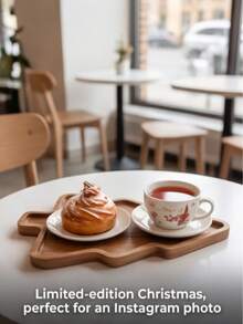 1pc Acacia Wood Tray, Multi-Functional Rustic Style Snack Plate, Appetizer Platter, Meat Board, Serving Bowl, Suitable For Kitchen Countertop, Coffee Table And Home Decor. Perfect For Serving Snacks, Desserts And Fruits - Suitable For Christmas, Easter, Halloween, Back To School, Great Choice For Home Decor And Gift Giving - View 8