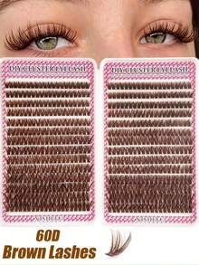 Black Cluster False Eyelashes Set - Lightweight, Thin, Natural Cluster, DIY Self-Adhesive (C Curl) - Create Voluminous Eyelash Extension Effect - D - View 7