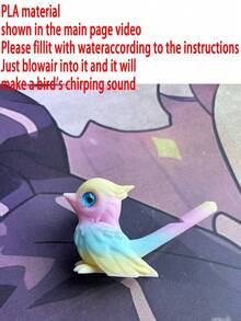 1 pieza Pájaro cantante impreso en 3D, sopla para hacer sonidos de pájaro después de llenarlo con agua, regalo perfecto para volver a la escuela, graduación, cumpleaños (color de ojos de pájaro aleatorio) - Multicolor - Ver 15