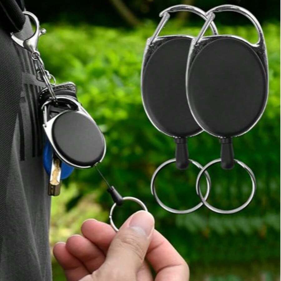 1pc High-Quality Retractable Badge Holder, 360° Rotating, With Belt/Carabiner, Built-In Nylon Cord, Key Ring, Snap Button And PVC Lanyard - Perfect For Organizing Multiple IDs, Cards, Tickets And Cash. Car Accessory, Cute Gothic Y2K Halloween Accessory, Teacher's Day Gift.