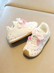 1 Pair Beige Kids' Sports Shoes, Soft Non-Slip Sole, Fashionable , Versatile For All-Season Outdoor Wear - Beige - View 3