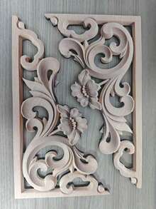 2pcs Solid Wood 2D Printed Corner Decorative Appliques, Unpainted, With Exquisite Printed Pattern, Suitable For Cabinet Doors, Windows, Fireplaces, Wall Decals, Furniture, Background Walls And Other Decorative Appliques, Suitable For DIY Decoration (2D Printed Decoration - Non-3D) - Multiple Styles - View 11