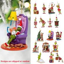 The Grinch 8pcs Green Monster Christmas Tree Ornaments - Acrylic Christmas Tree Ornaments, Holiday Christmas Decor, Christmas Decoration, Home Decor (Random Styles) - View 8