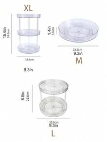 3-Tier Rotating Display Stand, Transparent Acrylic Cosmetic Organizer, Perfume Storage Rack, Makeup Organizer, Jewelry Storage Rack, Cosmetic Storage Rack, Perfume Box, Jewelry Tray, Round Vanity Tray, Room Decor, Bedroom Decor, Home Decor, Desktop Storage, Vanity Area - Clear - View 14