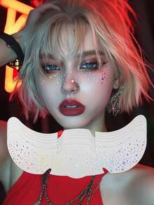 Glitter Freckle Holographic Stickers Heart Freckle Decorative Stickers Waterproof Temporary Stickers With Shiny Stars Heart Dots Pattern Adult Accessories Party Holiday Daily Makeup Dance Music Festival Party Essential Accessories - Multicolor - View 23