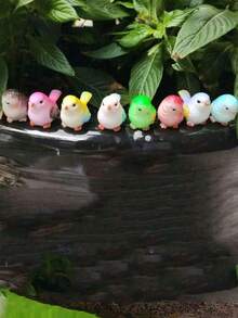 2/12/24 Pcs Cute Cartoon Mini Colorful Resin Bird Micro Landscape Decor, Home Desktop Decoration Gift, Spring Garden Decor, Suitable For Outdoor Yard And Garden, Random Color - Little Bird - View 2