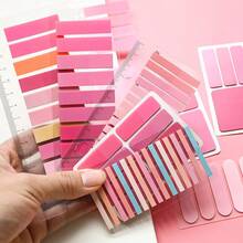 8 Styles Combination 1 Set Multi-Shape Index Labels PET Semi-Transparent Pink Series Sticky Notes Marker Tabs Student Textbook Record Tabs Reading Book Memo Stickers School Supplies Back To School Ultra-Thin Index Tabs - one-size - View 2
