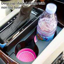 2pcs Silicone Car Cup Holder, Anti-Slip Diamond Texture Design, Universal Car Cup Holder Interior Accessory, Silicone Car Diamond Water Cup Mat, Anti-Slip Mat, Heat-Insulating Mat, Novel Style, Waterproof And Anti-Slip - Multicolor - View 8