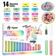 Flysea New Colorful Series 14pcs/Box, Vibrant Macaron Dopamine Gray Blue Green Brown And Other Professional Acrylic Marker Pens, New Free Ink System, Multiple Color Combinations Available, Newly Launched, Better Quality, Smoother Writing Experience, Designed For Professional Artists - Sets - View 22