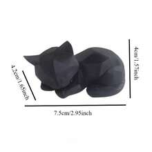 New 3D Printed Sleeping Cat Figurine Cute Statue Modern Design Bookshelf Desktop Geometric Cat Decor - Multicolor - View 4