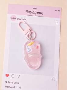 1/6pcs Icy Translucent Glitter Jelly Color Cartoon Clogs, With Fork, Croissant, Cream Decoration, Suitable For Daily Matching, Bag And Backpack Charms, Commemorative Gift For Friends - Multicolor - View 12