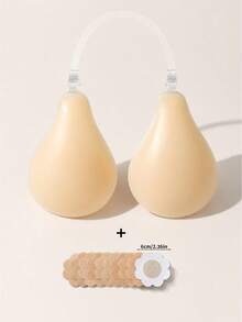 1 Set/10pcs Women's Silicone Back Support Bra, Invisible Shoulder Straps, Lifting Breast Pads, Adhesive Nipple Covers, Suitable For Various Occasions Lingerie Accessories - Multicolor - View 12