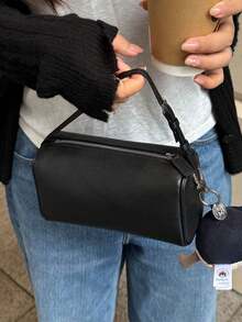 Fashionable Versatile Commuter Minimalist Handbag Shoulder Bag - Black - View 6