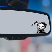 Halloween Stickers, Mini Cute Grim Reaper Stickers, Personalized Creative Car Decor Stickers, Mini Grim Reaper Car Rearview Mirror Decor Stickers, Car Decals, Stickers - Mini Death God - View 5