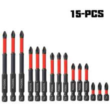 15pcs Magnetic Screwdriver Bit Set, Magnetic Screwdriver Drill Bit Set, High Torque Screwdriver Drill Bit, Quick Change Screwdriver Bits, 1/4" Shank, , For Electric& Manual Drivers - 15pcs - View 3
