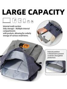 myco bags Unisex Portable Backpack, Halloween Pattern, Durable Polyester, Sturdy Zipper, Adjustable Shoulder Straps, 2D Print, Essential For Outings, Fashionable Student School Bag | Spacious And Convenient, New Back-To-School Bag, Suitable For Commuting, Travel, Casual, College Daily Wear - Multicolor - View 6