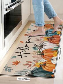 1/2pcs Thanksgiving Pumpkin Pattern, Vintage Diatomaceous Earth Mat, Super Absorbent, Non-Slip, Perfect For Bathroom, Kitchen And Dining Room, Quick Drying, Perfect Gift For Home Decor And Bathroom Mat, Thanksgiving Holiday Gift! - Multicolor - View 17