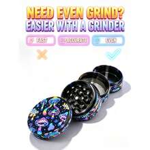 Premium Zinc Alloy Grinder - 50mm UV Printed Pattern, High-Efficiency Spice Grinder, Vanilla Crusher, Suitable For Daily Use, Exquisite Gift For Men And Women, Christmas Gift Choice, Best Gift Option - View 4