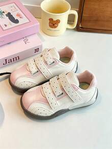 1 Pair Pink Kids' Sports Shoes, Soft Non-Slip Sole, Fashionable , Versatile For All-Season Outdoor Wear - Pink - View 2