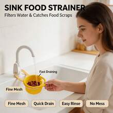 Hanging Sink Strainer Basket, Multi-Function Kitchen Sink Filter, Food Waste Filtration Separator, Portable Vegetable & Fruit Washing & Draining Basket, Space-Saving Kitchen Sink Side-Mount Storage Filter Basket, Suitable For Daily Home Kitchen Meal Prep - Multi-color - View 1