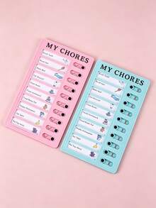 1pc Random Color Checklist Board, Chore Chart Memo Checklist Boards Blank Cards For Daily Checklist, Planning Boards, Home Travel Planning - Planning Board - View 3