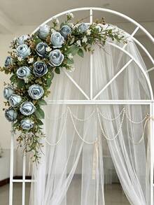 1pc Artificial Rose Bouquet, Suitable For Home Decor, Kitchen Decor, Autumn Decor, Outdoor Decor, Table Decor, Wedding Decor, Artificial Plants, Women's Gift, Back To School - Blue - View 6