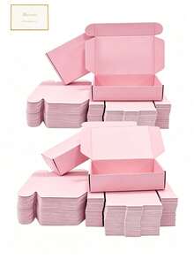 Foldable Corrugated Gift Box With Lid, Multiple Colors, Mailing Box For Shipping Packaging, Cardboard Gift Box, Suitable For Birthday, Wedding, Party, Holiday, Small Business Packaging - Pink - View 8
