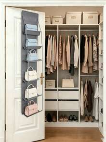 Hanging Large Capacity Handbag Storage Bag, Multi-Layer Dust-Proof Storage Bag, Foldable Hanging Leather Bag Organizer, Suitable For Storing Towels, Bags, Scarves And Clothes - Closet Shoe Rack And Accessories Storage, Storage Solution, Bathroom Storage, Closet Storage - Multicolor - View 4