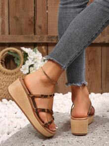 Spring/Summer New Vintage Classic Wedge Platform Sandals For Women, Casual Comfortable Open Toe Sandals For Outdoor Wear - Multicolor - View 5