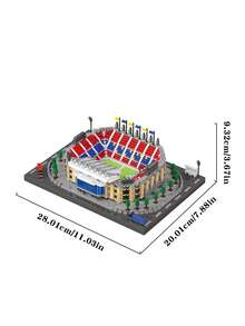 2436 PCS Football Stadium Miniature Building Building Blocks Set, European-Style Football Stadium Miniature Brick Model, Collectible Display Decoration For Sports Enthusiasts, Iconic Landmark Building Simulation Model - Boxed - View 2