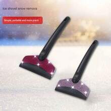 1pc Car Diamond-Inlaid Snow Shovel, Vehicle-Mounted Snow Removal Tool, Car Cleaning - A - View 4