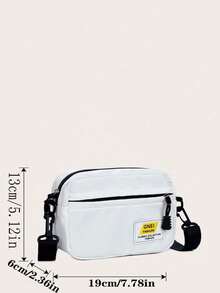 Men Mini Nylon Crossbody Bag Lightweight Shoulder Purse Casual Daily Travel Phone Pouch With Adjustable Strap - White - View 2