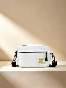 Men Mini Nylon Crossbody Bag Lightweight Shoulder Purse Casual Daily Travel Phone Pouch With Adjustable Strap - White - View 1