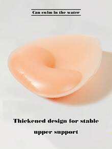 1 Set Silicone Swimsuit Inserts, Apricot Heart-Shaped Push-Up Pads, Removable Padding For Triangle Bikini And Swimsuit Tops, Women's Beach Swimwear Value Set, Includes 20 Flower-Shaped Nipple Covers - Thick style - View 3