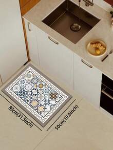 1pc Colorful Mixed Pattern Kitchen Mat, 3.5mm Soft Rubber Material, Absorbent And Easy To Clean, Suitable For Hallway, Bathroom, Living Room, Outdoor Door Mat And Toilet, All-Season Use, Suitable For Various Holidays - Multicolor - View 15