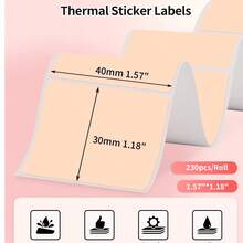 Sticker Label M110/M221/M220/M120/M200/M110S Thermal Label- Black On Khaki 1.57"X1.18"(40x30mm) For Small Business, Home, Office, 230 Labels/Roll - View 7