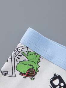 4 piezas/Paquete Calzoncillos tipo bóxer cómodos y suaves con estampado de dibujos animados para niños pequeños - Multicolor - Ver 6