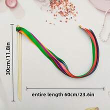 10PCS/20PCS/30pcs Mixed Color Wedding Party Ribbons - Colorful Tassel Ribbons Fairy Wands With Bamboo Sticks And Gold Bells, Perfect For Weddings, Parties And Celebrations - Blue, Purple, Green And Various Multi-Color Functional Decorations - View 3
