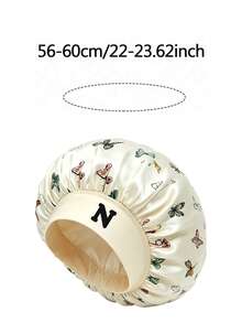 1Pc Unisex Bonnet Hat Customized A-Z Letters Satin Sleep Bonnet,Soft Comfortable Sleeping Bonnet,Elastic Wide-Brim Silky Sleeping Cap For Daily - Multicolor - View 2