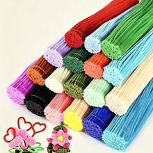 Colorful Twistable Chenille Stems, Non-Shedding Bendable DIY Bouquet Doll Decoration Handmade Craft Material - Multicolor - View 1