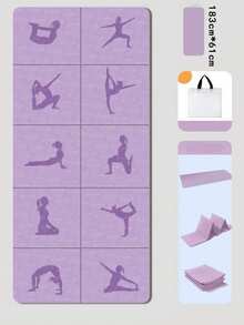 1 bộ thảm yoga gấp gọn có đường căn chỉnh, chất liệu dày chống trượt, phù hợp cho tập yoga, pilates và thiền tại nhà - Nhiều màu - Xem 14