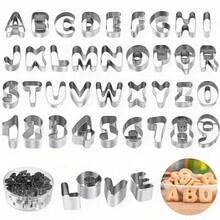 1 Set Of Stainless Steel Lettering Cake Decoration Mold Sets, Cookie Cutter (Letters A-Z+ Numbers 0-9+ Symbols), Mini Fondant Cookie And Pastry Cutter, Suitable For Cake Decoration, DIY Baking, Christmas Cookies And Holiday Party Dessert Decoration. - View 8