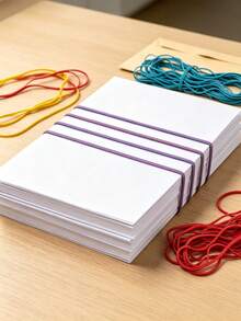 20pcs Large Long Morandi Color Rubber Bands, Multiple Colors, Heavy Duty High Quality Office Supplies, Suitable For Home, Kitchen And Office - A - View 3