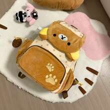 Rilakkuma 200pcs New Cartoon Japanese Style Backpack Cute Bear & Cat Large Capacity School Bag Versatile For Girls Students - Multi-color - View 2
