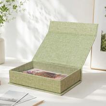 Magnetic Fabric Storage Box, Suitable For Photo Albums, Letters And Small Items, Decorated In Book Shape, Can Store Jewelry, Watches, Handmade Crafts, Durable Desktop Organizer Box, Suitable For Living Room And Study - Multicolor - View 2