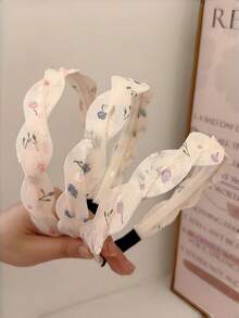 3pcs Fresh Floral Plaid Twisted Headbands, Non-Slip Fabric Headbands For Women - Multicolor - View 5