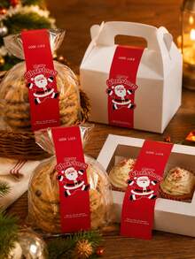 40 pcs Tag Hadiah Natal Sinterklas, Label Kemasan Makanan Meriah untuk Kue Kering, Permen, Kotak Bakery, Souvenir Pesta, Pembungkus Kado Hari Raya - MultiWarna - View 6