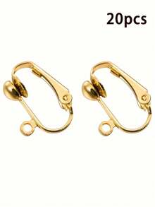 4/20/40pcs Clip Earrings, Copper With Easy-Open Rings, DIY Jewelry Making Set, Gold And Silver Colors Available, Suitable For Women - Clip-on Earrings - View 4