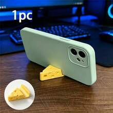 2/1pc INS Style Mini Cheese Phone Stand, Yellow & White Color Options, Compact & Portable Keychain Pendant, Lightweight Space-Saving Design, Hands-Free Desktop Phone Holder For Watching Videos And Short Clips, Creative Phone Base For Travel And Home Use - Little Cheese - View 16